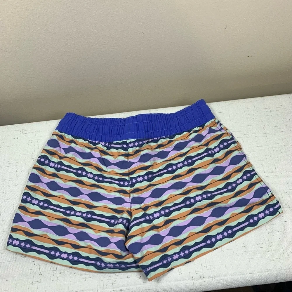 Patagonia Girls Costa Rica Baggies Shorts Coast Highway Blue Sz Medium NWOT - Picture 2 of 4